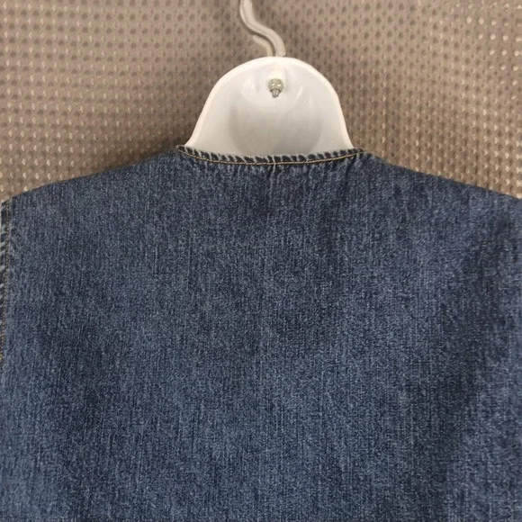 Vintage Wrangler Western Denim Vest Womens Large Blue Button Front - Picture 10 of 13